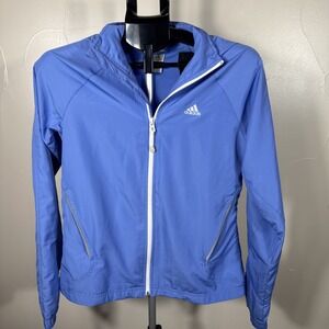 Adidas Full Zip Windbreaker  Track Jacket Women's Periwinkle Blue Small